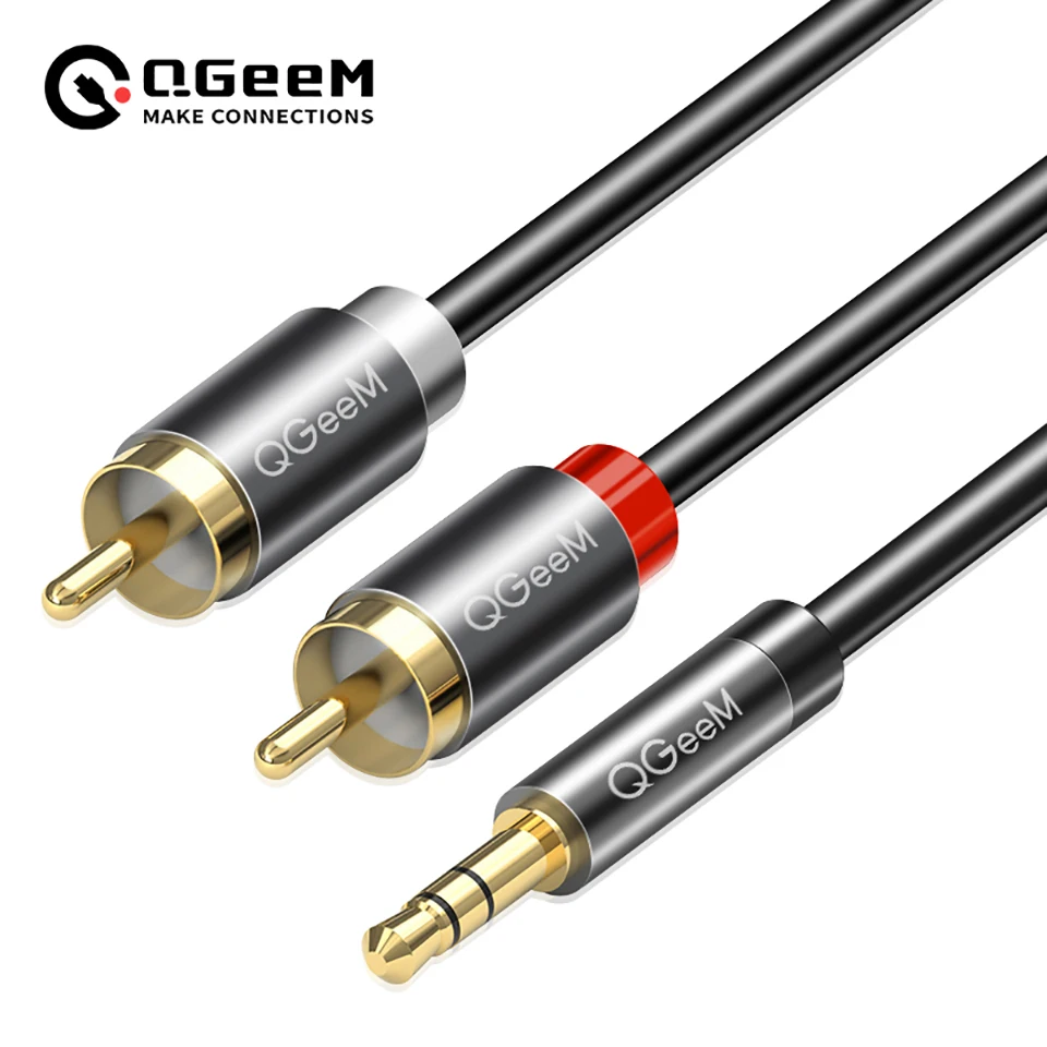 QGeeM RCA Cable 2RCA to 3.5 Au - Home Cinema Marantz ulasan dan harga