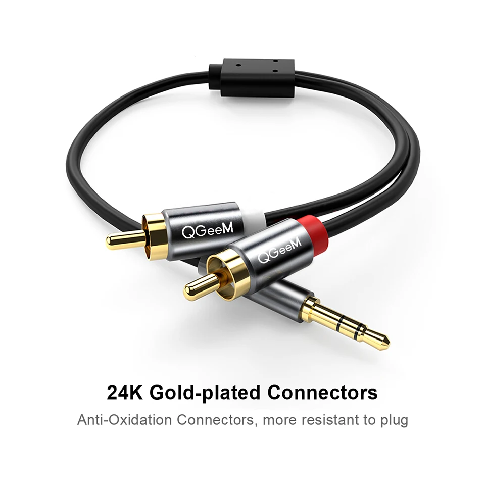 QGeeM RCA Cable 2RCA to 3.5 Au - Home Cinema Marantz ulasan dan harga