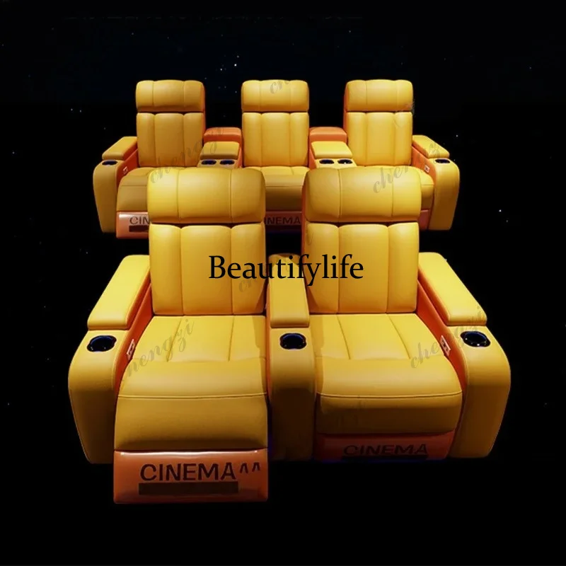 01A Luxury Genuine Leather Ele - Home Cinema Recliner Chairs ulasan dan harga
