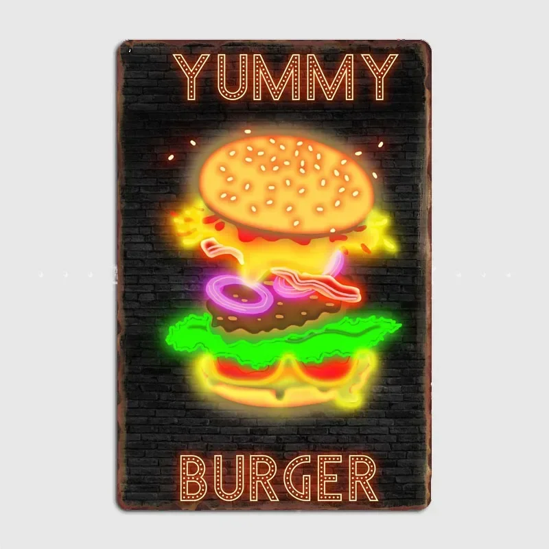 BURGER Food Neon Sign Metal Si - Home Cinema Food ulasan dan harga