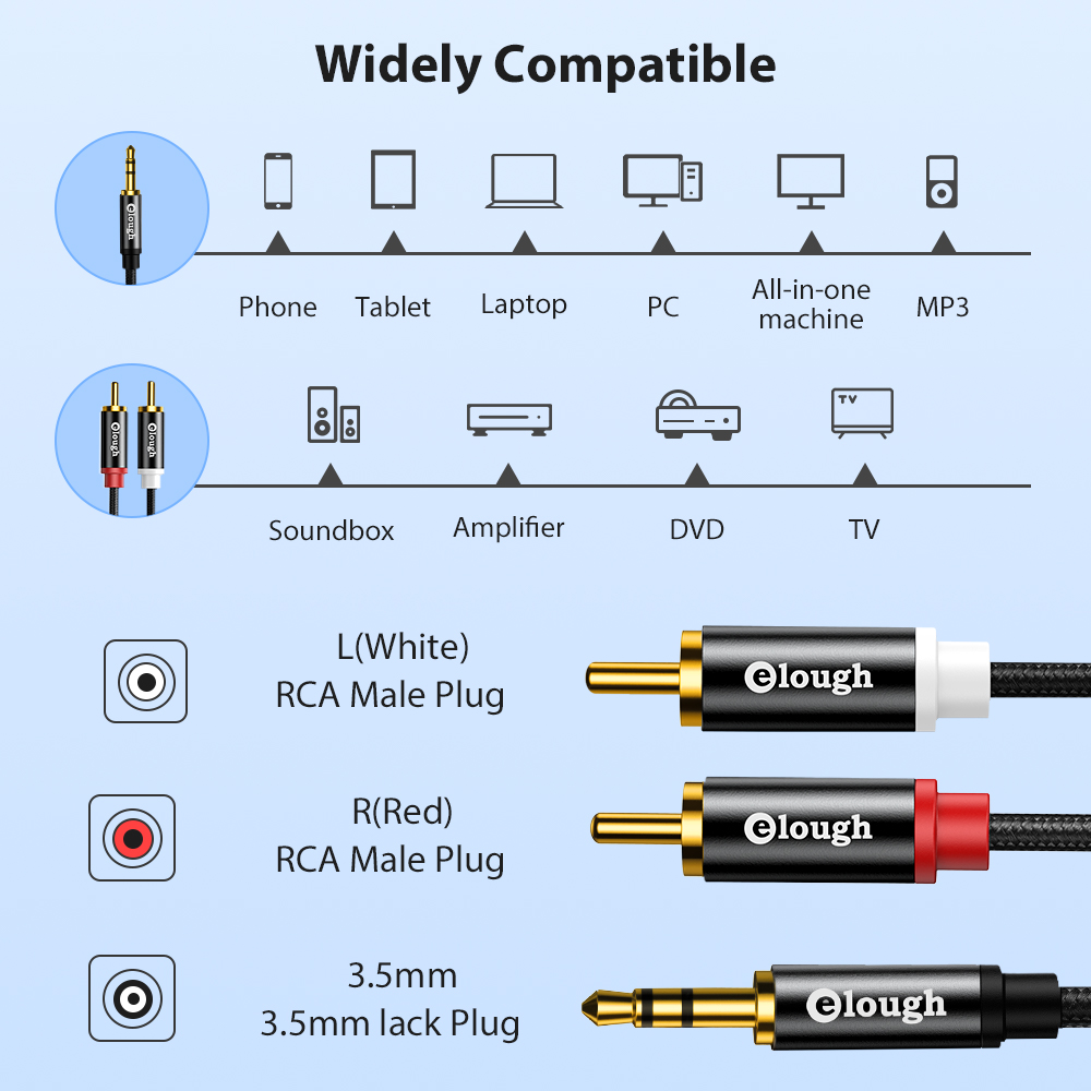 Elough RCA Cable AUX RCA Speak - Home Cinema Marantz ulasan dan harga